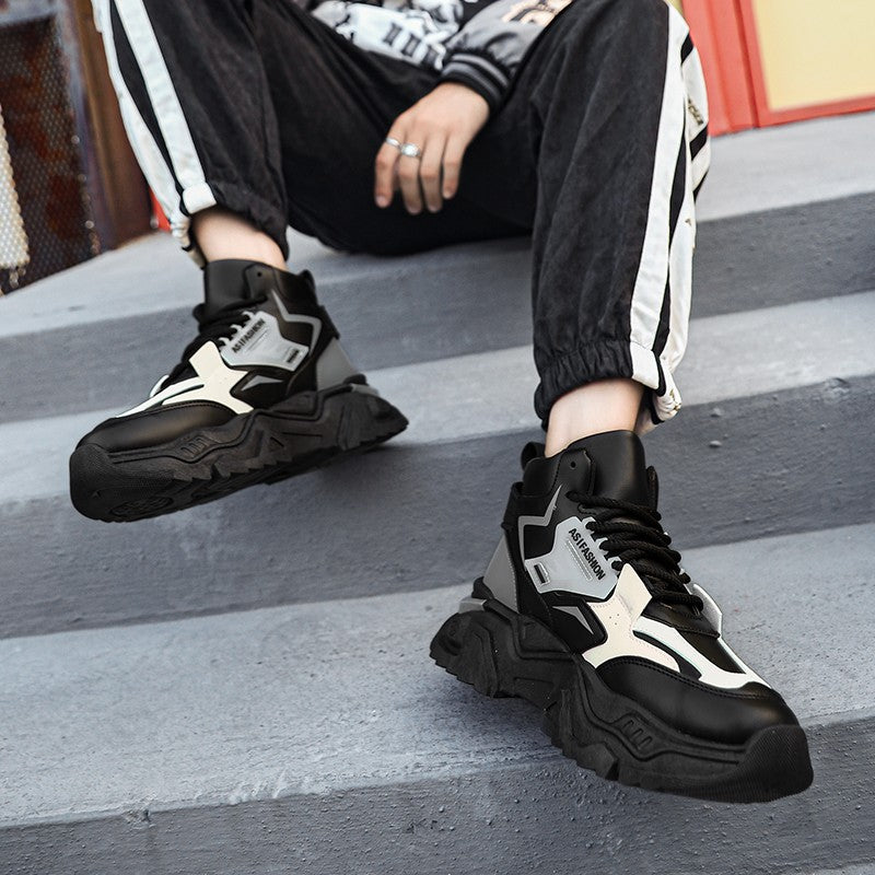 Fashion Thick Soled Men's Sneakers Height Increasing Shoes Casual Sports Shoes Versatile Men's Shoes Platform Skateboard Shoes