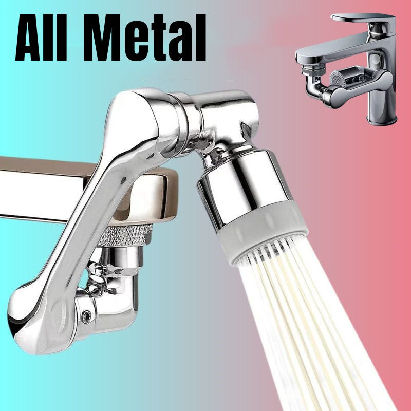 Metal 1440° Water Tap Nozzle Kitchen Sink Faucet Extenders 2 Modes Universal Bathroom Tap Bubbler Adapter Saving Aerator