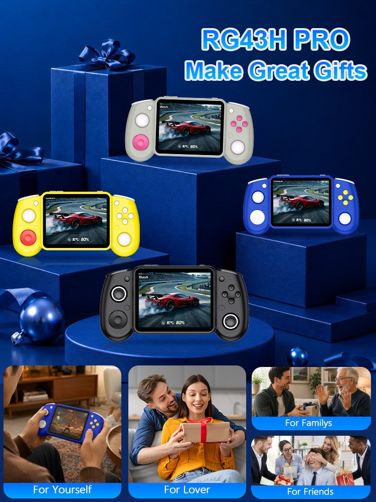 AISLPC RG43H PRO Retro Handheld Game Console 22000+Games Dual System 4.3‘’IPS Screen 2.4G WiFi Online Play Portable Game Player