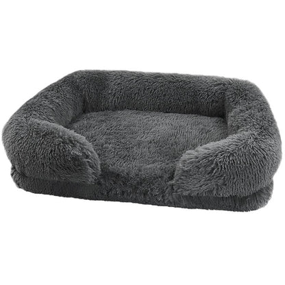 Cama ortopédica espessa para cães grandes - esponja em caixa de ovo, capa de pelúcia fácil de remover e lavar, móveis duráveis para animais de estimação,