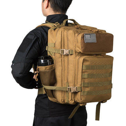 Mochila Tática 45L survival Bag Hunting MOLLE Backpack GYM Para Homens EDC Outdoor Hiking Rucksack com Suporte para Garrafa