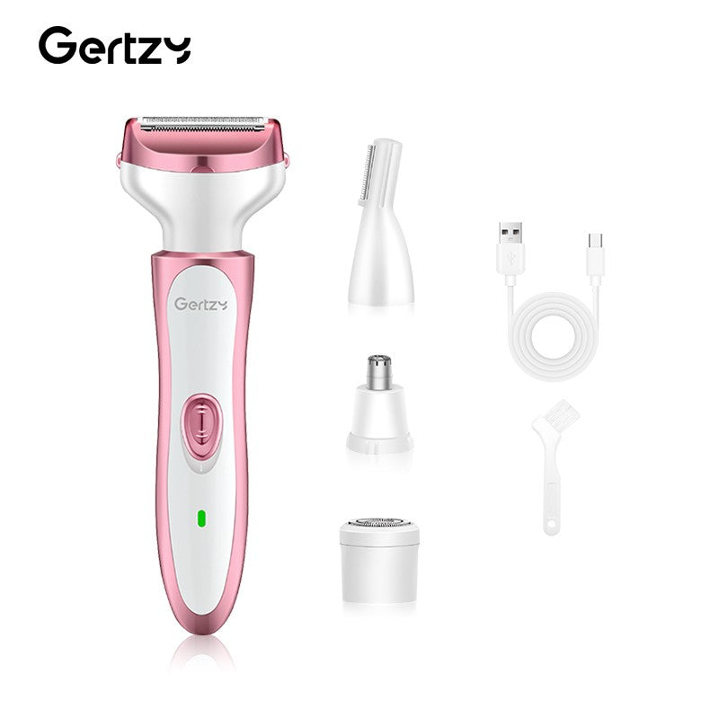 USB four in one electric shaver - suitable for face, nose, legs, armpits, painless trimmer - portable beauty toolkit