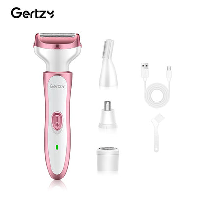 USB four in one electric shaver - suitable for face, nose, legs, armpits, painless trimmer - portable beauty toolkit