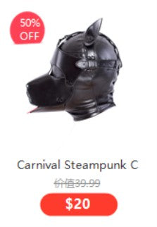 Role Play Costumes of Unisex Women Mens Cosplay Half Face Fetish Mask with Open Mouth and Nose Headgear Party Accessories