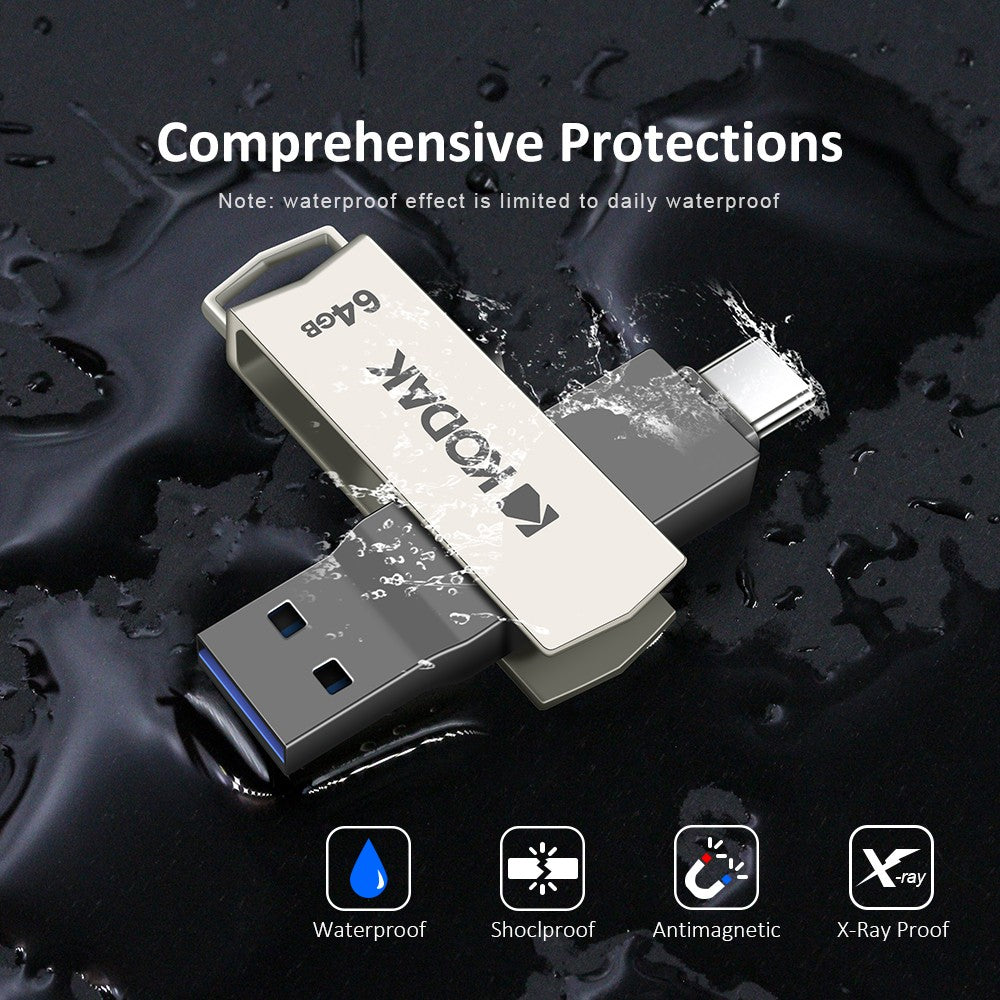 Pen Drive Kodak K273 USB 3.1 OTG 64 GB USB3.1 Gen 1 Tipo C Pen Drive 64G USB-C Cartão de Memória 64gb Alta Velocidade