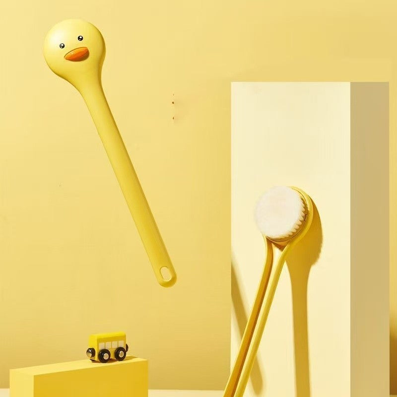 Cute Duck Long Handle Bath Brush Soft Bristles Bath Brush Skin Massager Shower Scrubber Exfoliation Body Cleaning Brush Bathroom