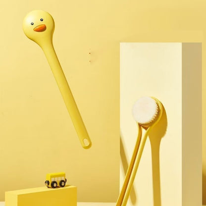 Cute Duck Long Handle Bath Brush Soft Bristles Bath Brush Skin Massager Shower Scrubber Exfoliation Body Cleaning Brush Bathroom
