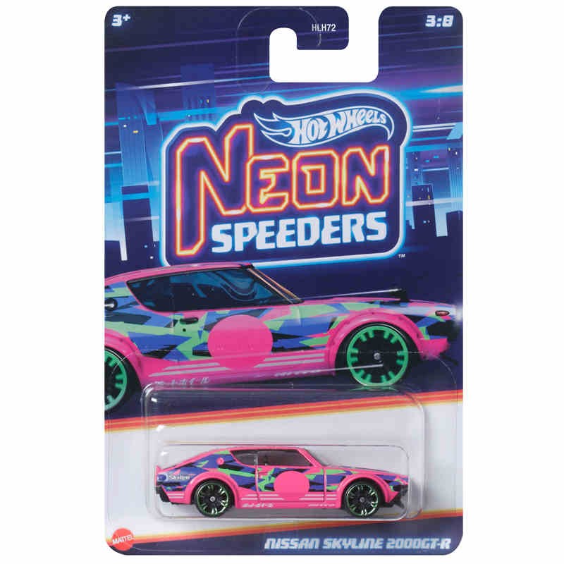 Hot Wheels Neon Speeders Series 8 Diecast Car Set 1/64 Scale Models Mazda RX-7 Datsun 510 B C D HLH72 Collectible Toy Xmas Gifts