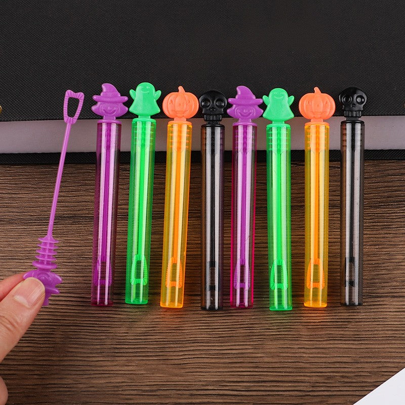 12/24Pcs Halloween Empty Bubble Soap Bottles Tube Skull Ghost Pumpkin Bubble Wands Halloween Party Trick or Treat Favors Decor