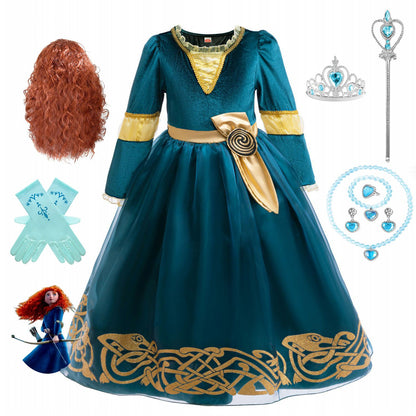 Princess Merida Dress Cosplay Brave Stage Performance Clothes  Cosplay Halloween Carnival Party Apparel Birthday Gift