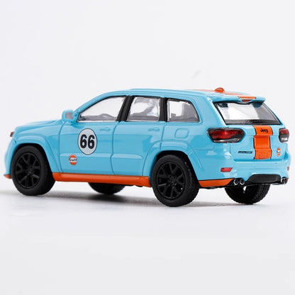Novidade em Estoque Jkm 1:64 Versão Gulf Jeep Cherokee Liga Miniatura Modelo Diecast Cherokee Jeep Suv Modelo de Carro Brinquedos Personalizados Presente para Crianças