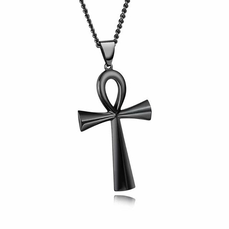 1 Amuleto Pingente Egípcio Ankh Crucifixo Colares Pingentes Aço Inoxidável Símbolo da Vida Colares Cruz Joias