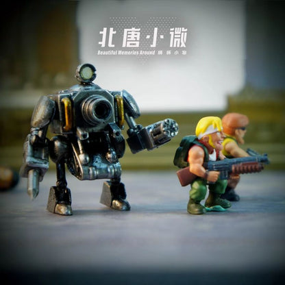 1:64 Metal Slug Genuine Tide Play Figura Snk Feita à Mão Metralhadora Pesada Lança-chamas Boneca Tanque Soldado Inimigo