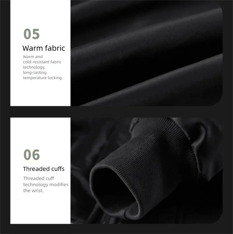 Unisex Winter Thicken Warm Bomber Jacket Air Force Style Flight Parkas Coat with Cotton Embroidery Casual Outwear for Men