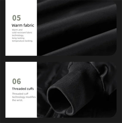 Unisex Winter Thicken Warm Bomber Jacket Air Force Style Flight Parkas Coat with Cotton Embroidery Casual Outwear for Men