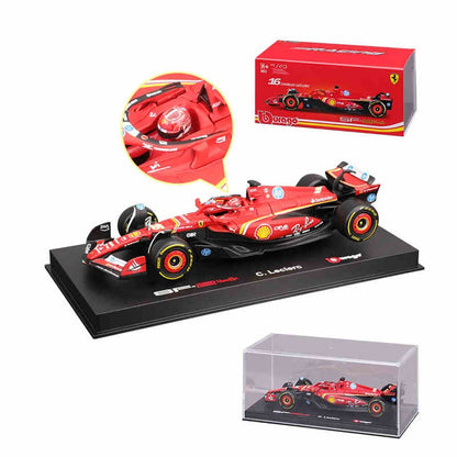 Bburago 1:43 Ferrari SF24 F1 Modelo de Carro 2024 Temporada 16# Leclerc 55# Sainz Veículo de Luxo em Liga de Metal Fundido Fórmula de Corrida Brinquedo Presente