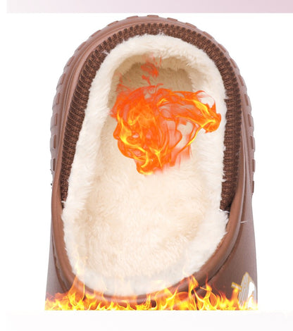 Men Winter Warm Slippers Couple House Cotton Shoes Outdoor EVA Fur Shoes Plush Slippers Home Bedroom Shoes Big Size Slides 39-44