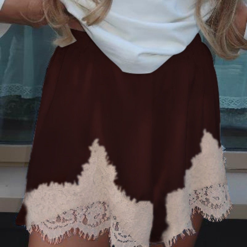 Women Y2k Slik Lace Trim Shorts Stain Pajama Micro Mini Slip Boxer Shorts Low Rise Lounge Pj Bottoms Pettipants Streetwear