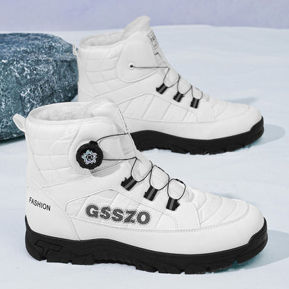 Winter New Swivel Buckle Fleece Waterproof Snow Boots Outdoor Non-slip and Wear-resistant