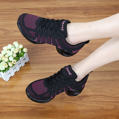 Women Dance Shoes Jazz Ballroom Dancing Comfortable Lady PU Soft Outsole Training Breathable Modern Tango Dance Sneakers