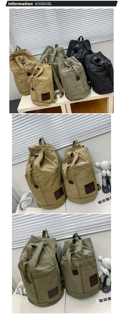 Mochilas de viagem masculinas esportivas de grande capacidade, bolsa de ombro de lona, mochila masculina para caminhada, mochila esportiva masculina, ao ar livre