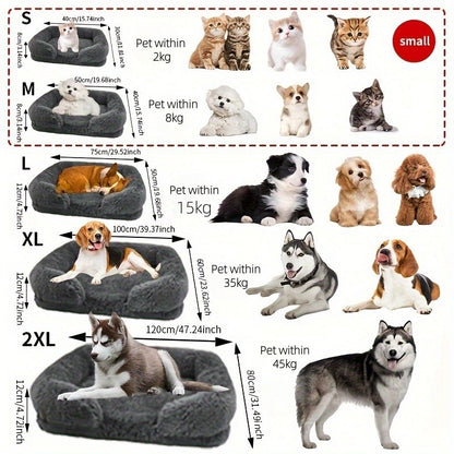 Sofá-Cama Luxuoso de Inverno Quente para Cães Grandes Colchonete de Gato Casa Almofada Sofá-Cama para Animais de Estimação Grandes e Pequenos