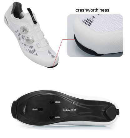 WILDTO Ultralight Cycling Shoes Men's Road Bike Shoes Hardness12 Carbon Fiber Professional Self-locking SPD Cleats Footwear