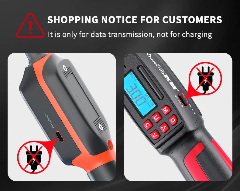 Chave de Torque Digital MoveCrab 0.6-340Nm ±2% Alta Precisão Catraca Bidirecional Alarme Sonoro e LED para Medição de Precisão