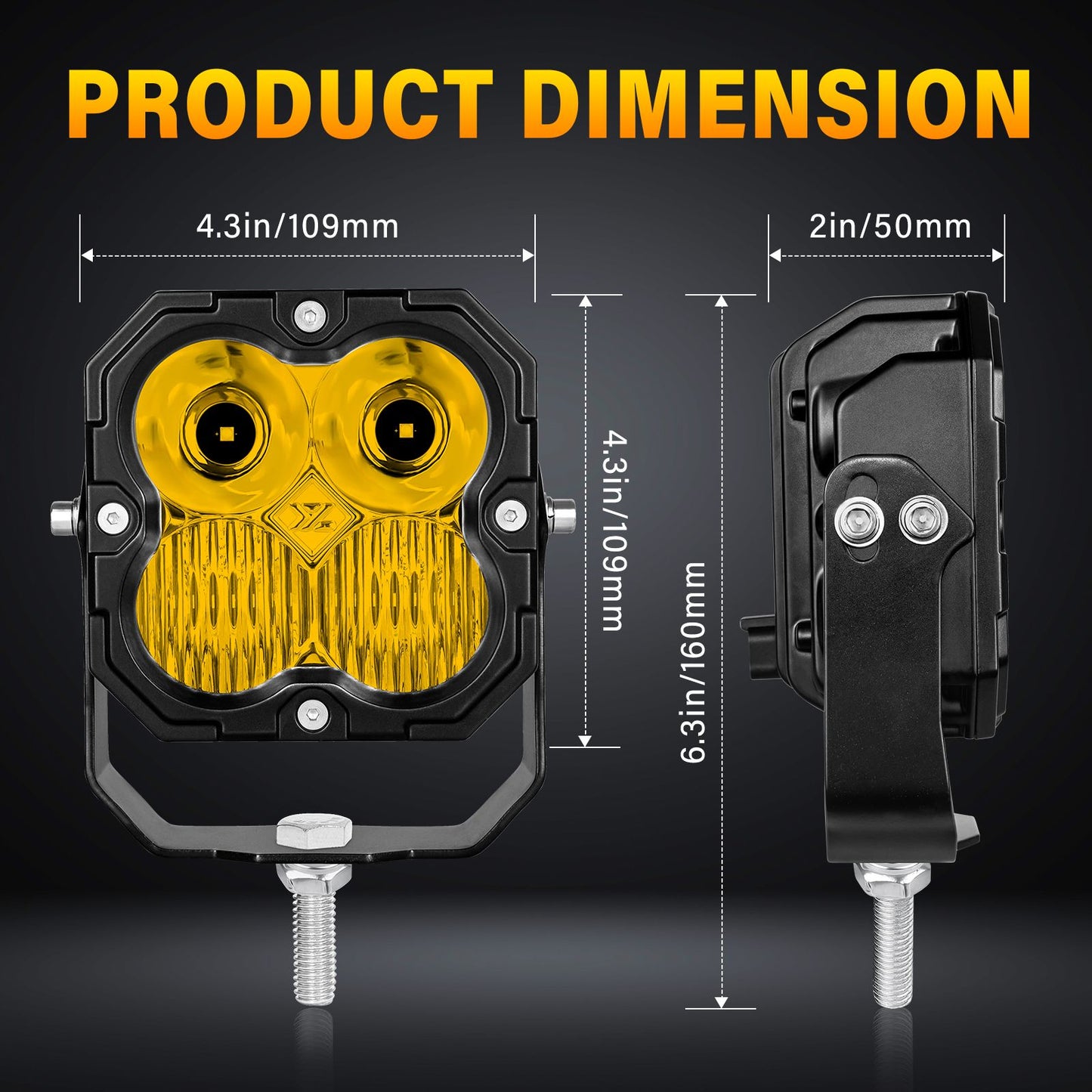 4in 30W Amer Cube LED Pod Light Spot Flood Combo Beam Work Lights,3055K/3530K Car Off-Road Driving Lamp for Truck,SUV,Motorcycle