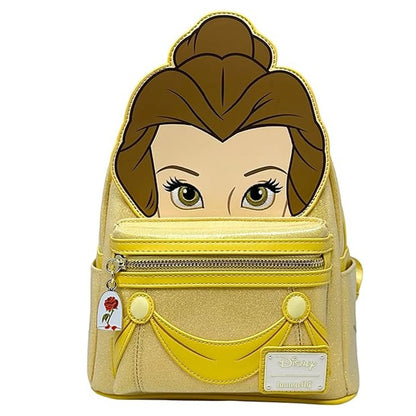 Nova carteira mochila mini Loungefly Disney A Bela e a Fera Bela Vitral Retrato