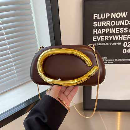 Women's Shoulder Bag, Crossbody Evening Clutch, Chain Design Handbag Purse, Stylish Ladies' Accessory for Parties & Events