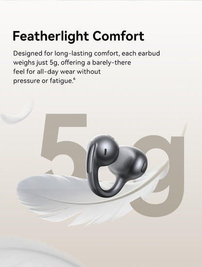 Fones de ouvido sem fio Baseus MC1 Pro Ear Clip Bluetooth 6.0 Hi-Res Ultra Open Earbuds Tipo brinco 4 microfones ENC fones de ouvido com clipe
