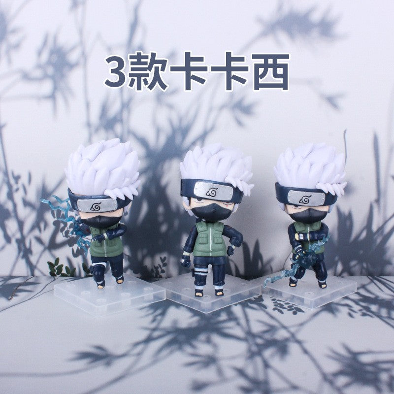 11cm 3 Peças/Conjunto Naruto Anime Bonecos de Ação Uchiha Itachi Kakashi Brinquedos de Desenho Animado Itachi Akatsuki Enfeite Colecionável Para Presente de Adultos