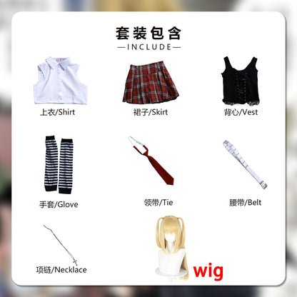 In Stock Misamisa Cosplay Costume JK Uniform Misamisa DEATH NOTE Misa Cosplay Costume Full Set Outfis Dress