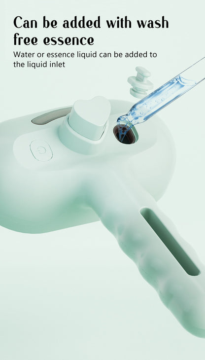 Pente a vapor para cães, escova de massagem para animais de estimação, carregamento USB, cabeça redonda segura, dentes macios, pente universal para remoção de pelos para cães e gatos