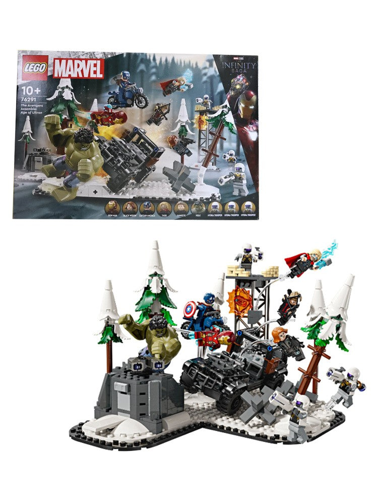 LEGO 76291 Marvel Os Vingadores Montam: Era de Ultron Playset Montável de Super-Heróis para Crianças, 8 Minifiguras e Figura Grande do Hulk