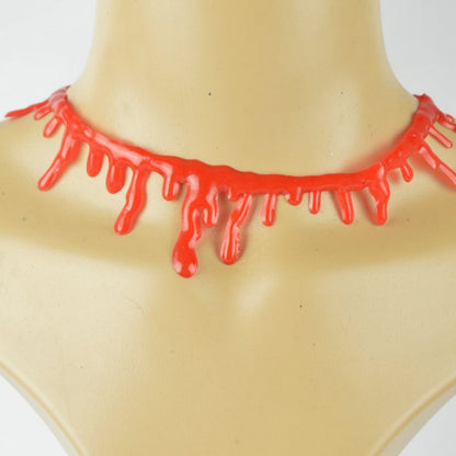 Halloween Decoration Horror Blooddrop Necklace Fake Blood Vampire Fancy Bloody Necklace Female Necklace Fear Blooddrop Necklace