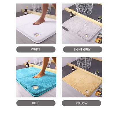 Bathroom Rug Super Absorbent Soft Microfiber Shaggy Bath Mat Non-Slip Machine Washable Bath Rug