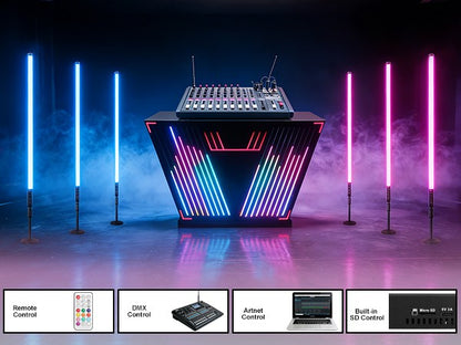 RGB Programmable Pixel LED Tube Light TL-130Ultra DMX Artnet Control for Video Studio DJ Booth