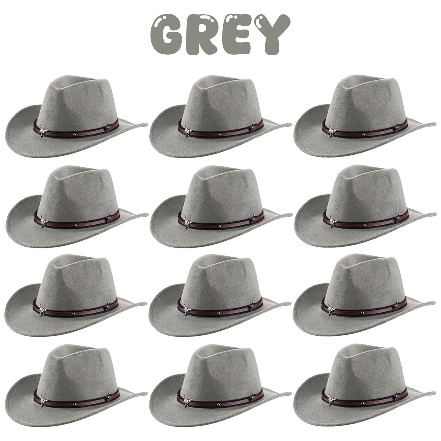 4-24Pcs Western Cowboy Hat for Men Women Adjustable Felt Cowgirl Hats Wide Brim Fedoras Hat for Adult Bachelor Party Costume