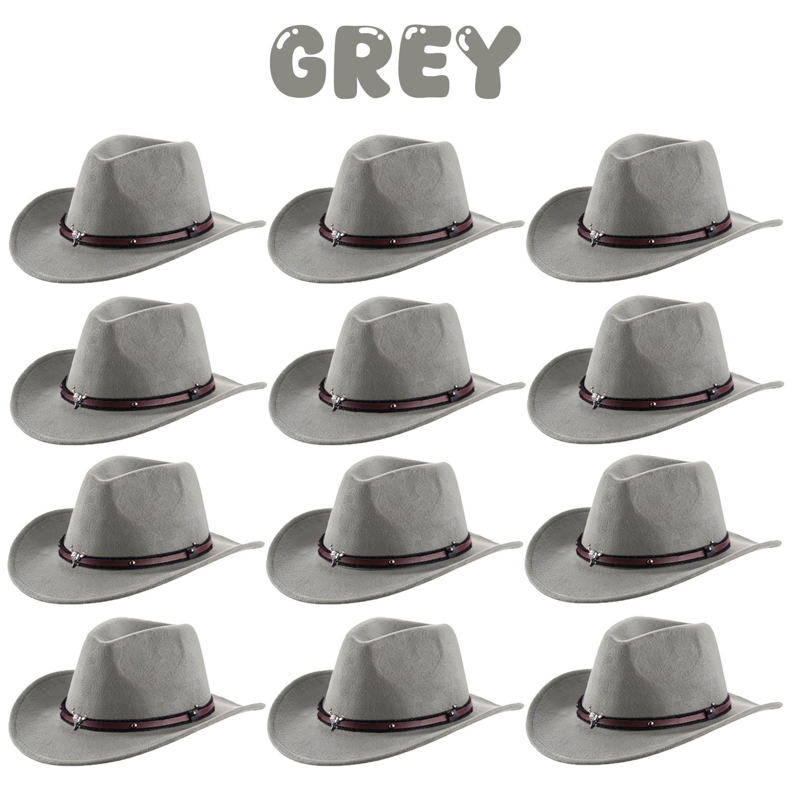 4-24Pcs Western Cowboy Hat for Men Women Adjustable Felt Cowgirl Hats Wide Brim Fedoras Hat for Adult Bachelor Party Costume