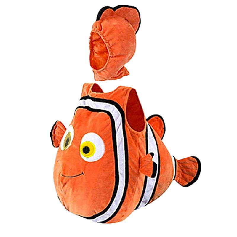 Toddler Clown Fish Role Play Costume Cute Baby Adventure Holiday Performance Costume Halloween Party Dress Up Hooded Set
