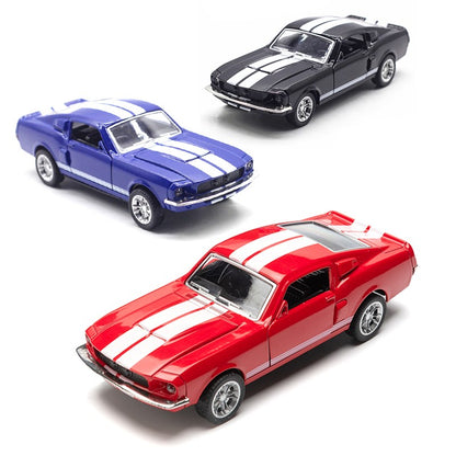 1:32 Alloy Diecast Mustang GT Classic Vintage Car Model Pull Back Car Miniature Vehicle Replica For Collection Gift for Kid