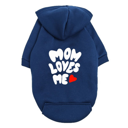 Moletom para Cães "Mamãe Me Ama" - Suéter Vermelho para Pets com Estampa de Coração - Roupa Quentinha para Cães Pequenos e Filhotes - Presente "Eu Amo Minha Mamãe"