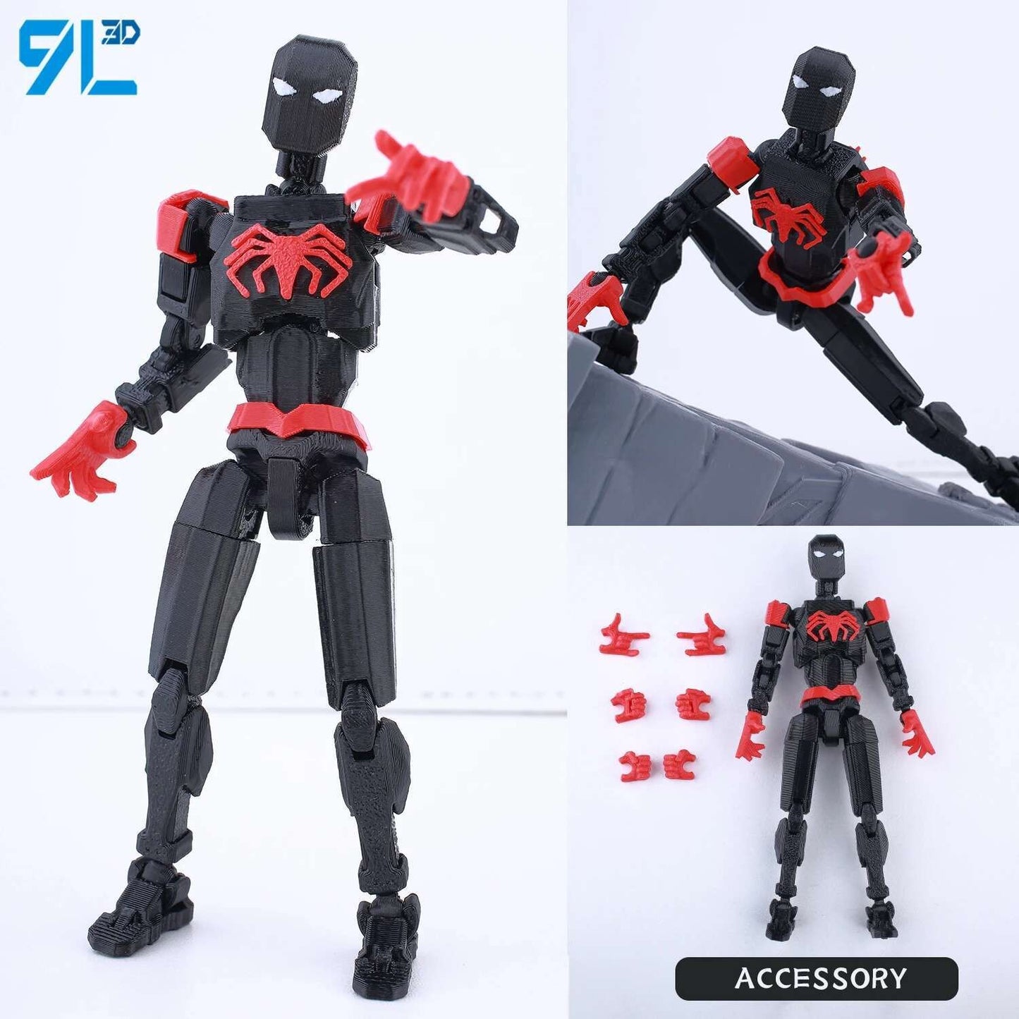 Boneco de Ação Multiarticulado 3D Impresso Dummy13 Homem-Aranha 9L3D Colecionável Marvel com Braços Articulados Boneco para Animação Stop Motion