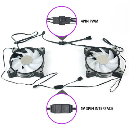 Aigo AR12PRO Computer Case Fan Ventoinha PC 120mm RGB Fan 4pin PWM CPU Cooling Fan 3pin5v Unlimited Space Argb 12cm Ventilador