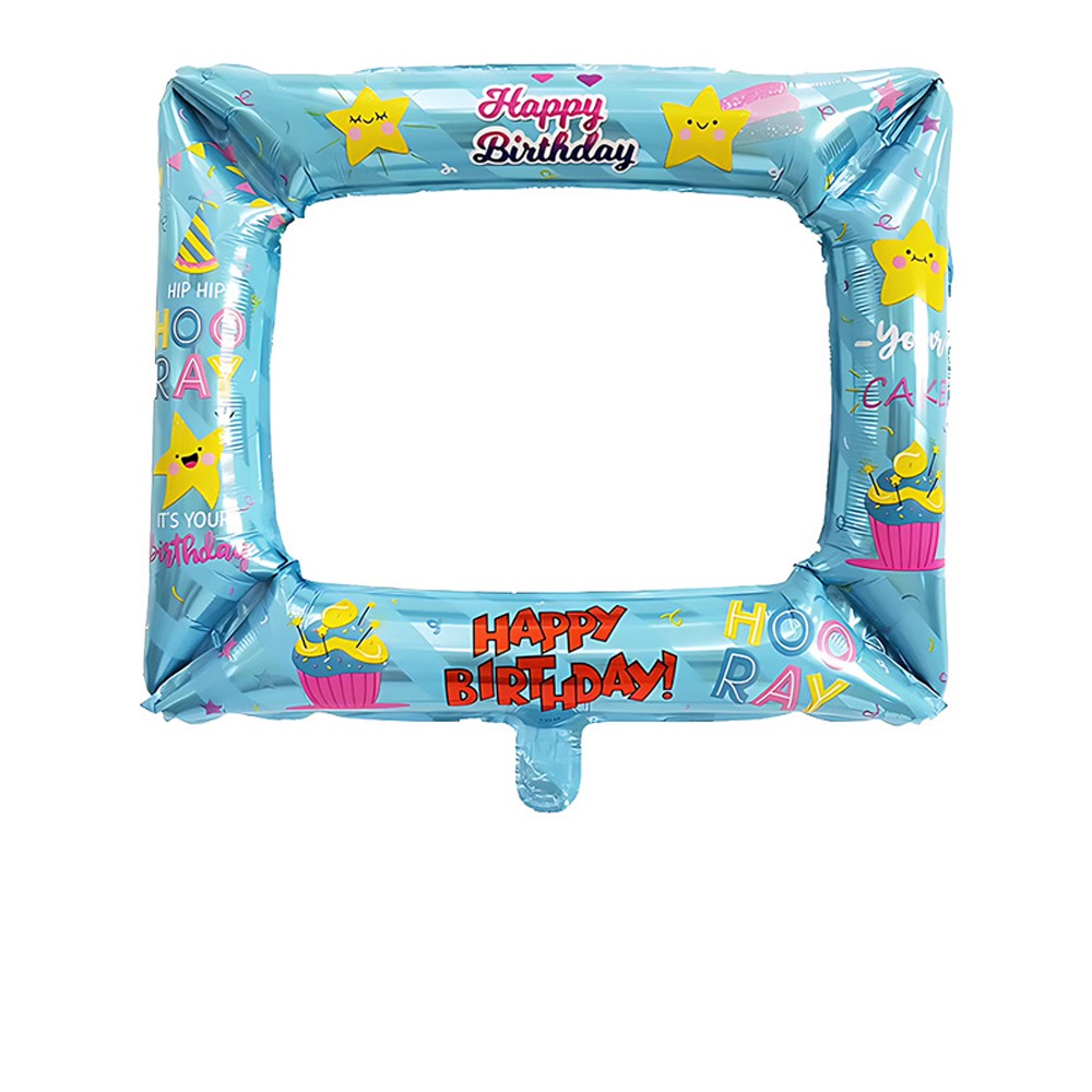 1pc 55.88 cm Photo Frame Foil Balloon with "Happy Birthday!" Written on It - Design - Perfect for Birthday Party Decorations And
