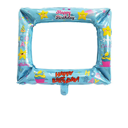 1pc 55.88 cm Photo Frame Foil Balloon with "Happy Birthday!" Written on It - Design - Perfect for Birthday Party Decorations And