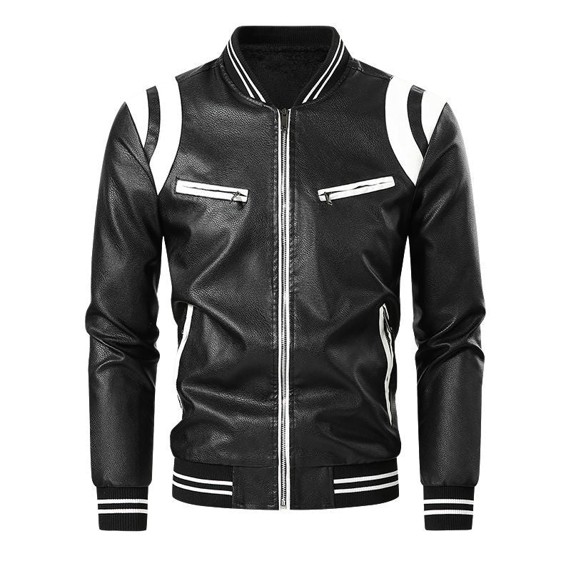 Spring and Autumn New Fashion Trend Retro Motorcycle PU Leather Jacket Men's Casual Loose Sports Large Size High Quality Coat