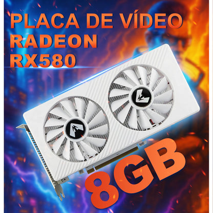 Placa de Vídeo MAXSUN AMD Radeon RX580 2048SP 8G GDDR5 256bit para PC Desktop Componentes de Computador para Jogos GPU RX 580